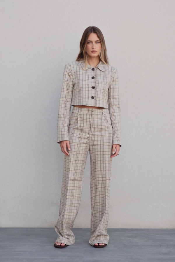 CHAQUETA CROPPED CUADROS - Imagen 2
