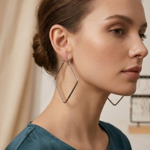 Pendientes de Aro Cuadrados Minimalistas