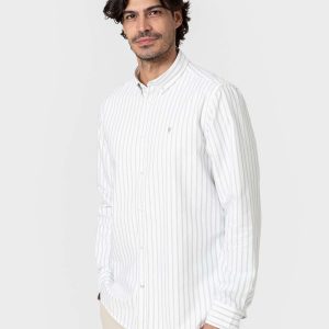 CAMISA OXFORD RAYAS VERDE